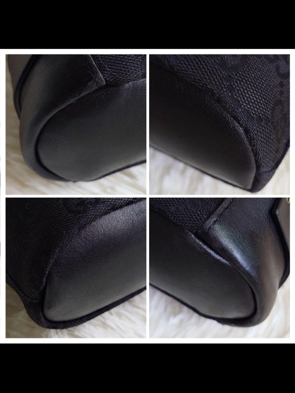 Gucci Black Signature Canvas Shoulder Bag